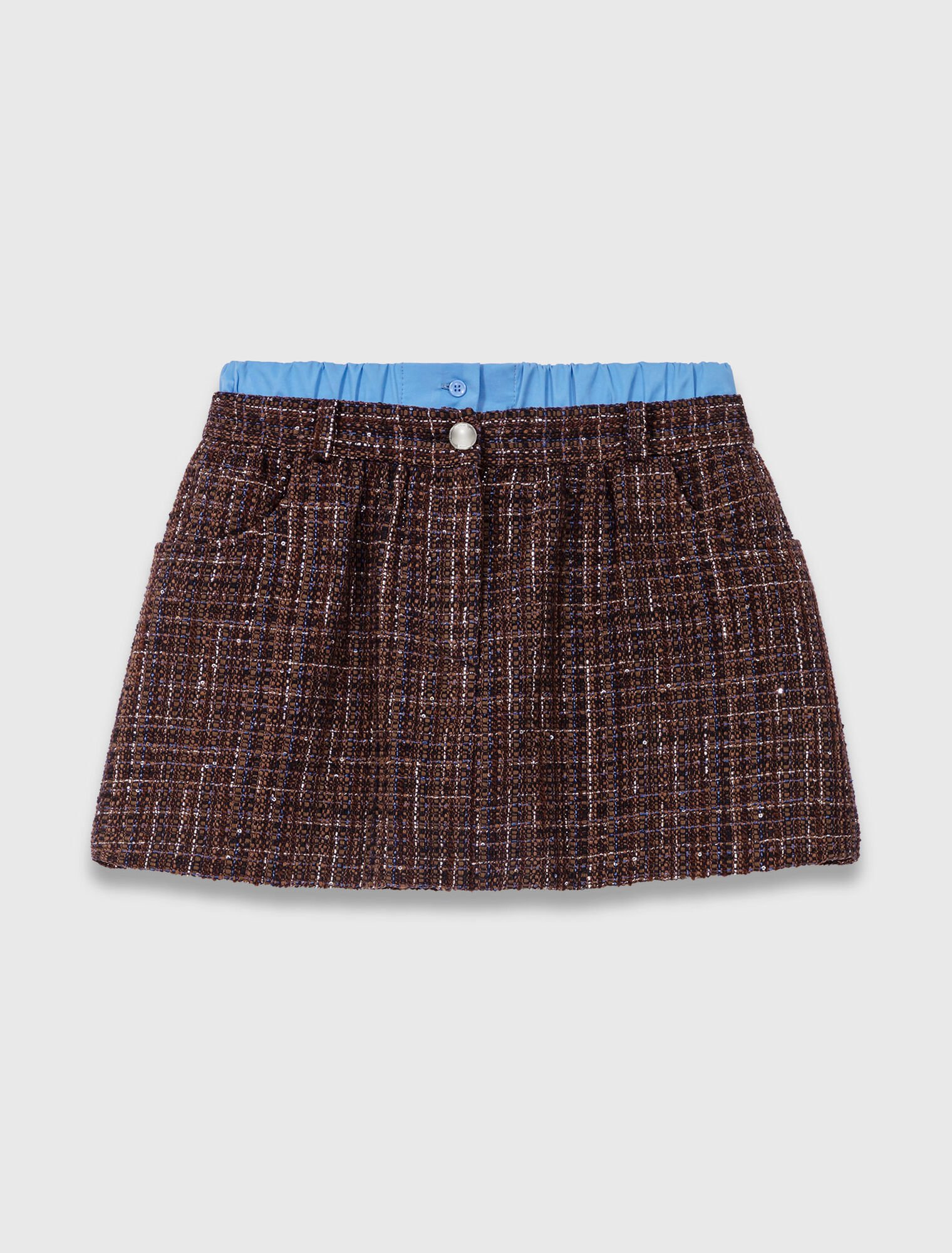 Quần short tweed đai lưng thun